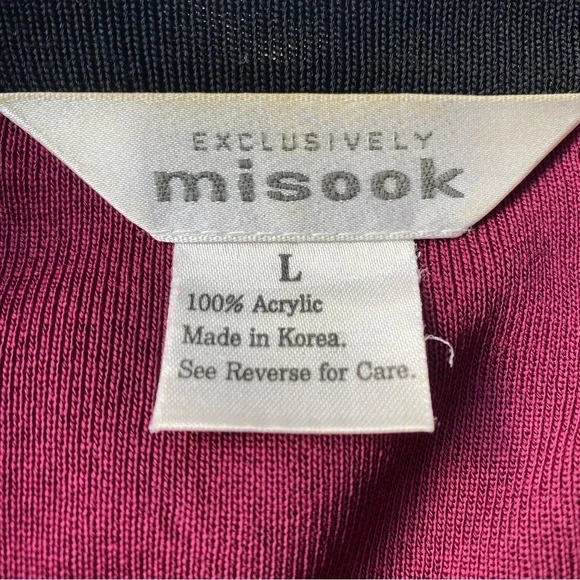 Exclusively Misook Size Large Sweater Cardigan Slinky Knit Raspberry Pink Topper - Picture 10 of 10